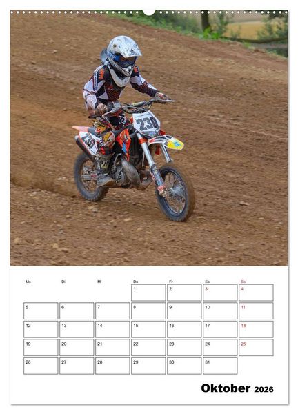 Produktbild: Motocross Terminplaner (hochwertiger Premium Wandkalender 2026 DIN A2 hoch), Kunstdruck in Hochglanz
