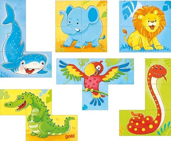 Produktbild: W&uuml;rfelpuzzle Wilde Tiere