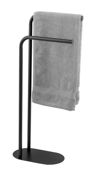 Produktbild: Handtuchst&auml;nder Mod. Levante, schwarz, Stahl, 30x79x17 cm, mit 2 Armen, freistehend