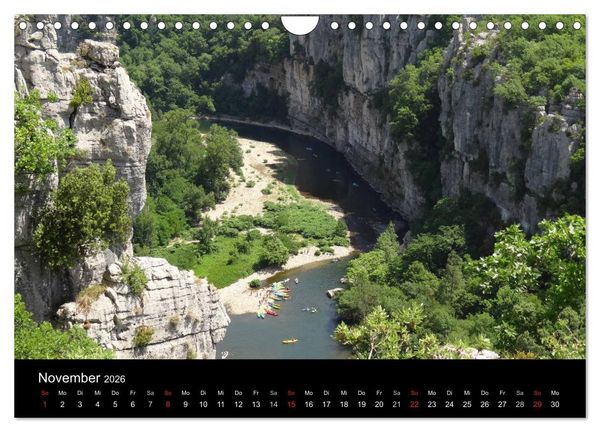 Produktbild: Ard&egrave;che &middot; Wandergebirge und Kajakschluchten in S&uuml;dfrankreich (Wandkalender 2026 DIN A4 quer), CALVENDO Monatskalender