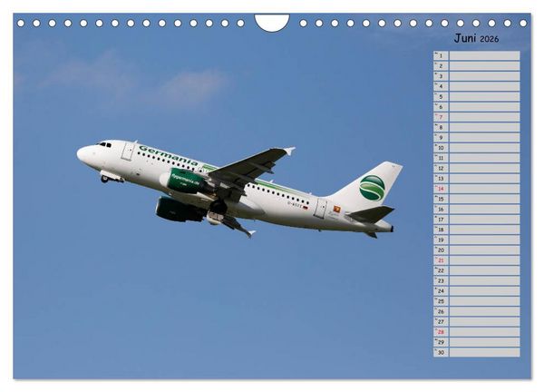 Produktbild: Flugzeuge &ndash; Starts und Landeanfl&uuml;ge Geburtstagsplaner (Wandkalender 2026 DIN A4 quer), CALVENDO Monatskalender