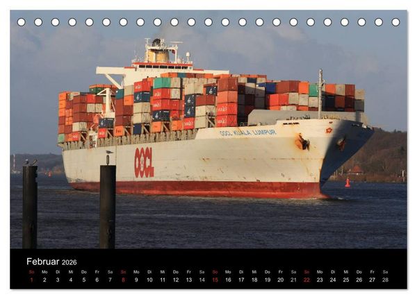 Produktbild: Schiffe im Hamburger Hafen (Tischkalender 2026 DIN A5 quer), CALVENDO Monatskalender