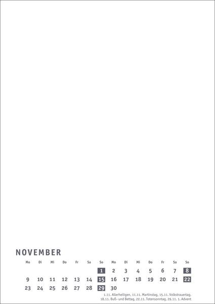 Produktbild: Premium-Bastelkalender weiß A4 2026