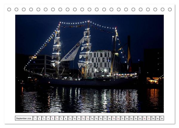 Produktbild: Windjammer - Bremerhaven (Tischkalender 2026 DIN A5 quer), CALVENDO Monatskalender