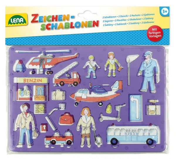 Produktbild: Zeichenschablone Fahrzeuge + Menschen, Beutel