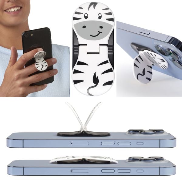 Zipgrips Zebra – 2-in-1 Handygriff & Aufsteller