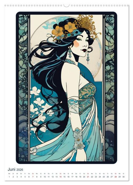 Produktbild: Frauen in Bildern im Art Nouveau-Stil (hochwertiger Premium Wandkalender 2026 DIN A2 hoch), Kunstdruck in Hochglanz