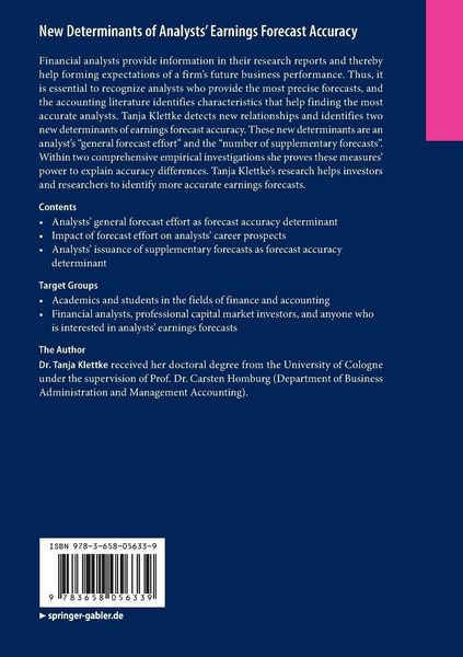 Produktbild: New Determinants of Analysts&rsquo; Earnings Forecast Accuracy
