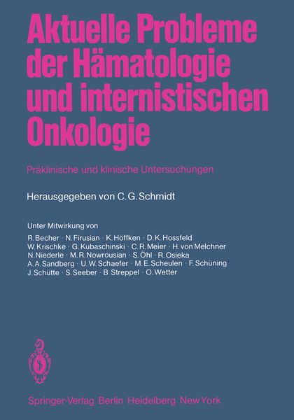 Produktbild: Aktuelle Probleme der H&auml;matologie und internistischen Onkologie