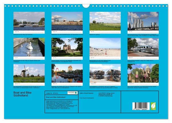 Produktbild: Boat and Bike S&uuml;dholland (Wandkalender 2026 DIN A3 quer), CALVENDO Monatskalender