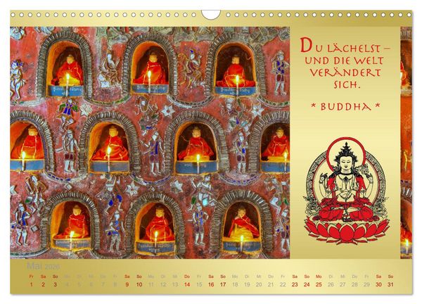 Produktbild: BUDDHA IM GL&Uuml;CK - Buddhistische Weisheiten (Wandkalender 2026 DIN A3 quer), CALVENDO Monatskalender