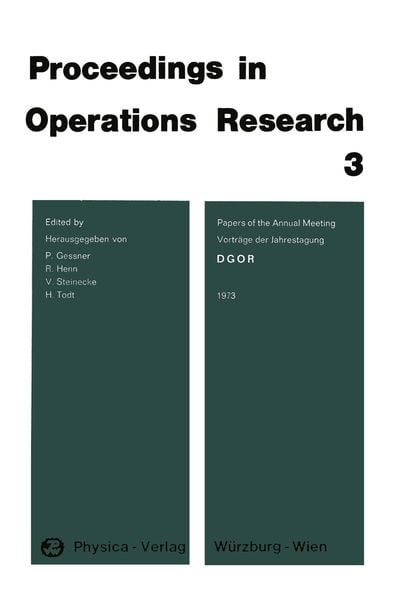 Produktbild: DGOR Papers of the Annual Meeting 1973 / Vortr&auml;ge der Jahrestagung 1973
