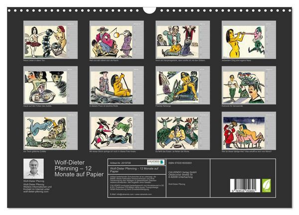 Produktbild: Wolf-Dieter Pfenning &ndash; 12 Monate auf Papier (Wandkalender 2026 DIN A3 quer), CALVENDO Monatskalender