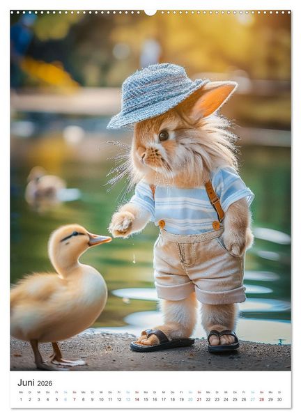 Produktbild: Was macht der Osterhase in seiner Freizeit (hochwertiger Premium Wandkalender 2026 DIN A2 hoch), Kunstdruck in Hochglanz