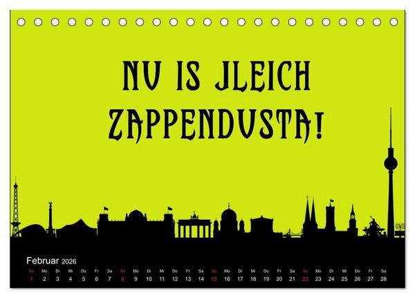 Produktbild: Berliner Mundart (Tischkalender 2026 DIN A5 quer), CALVENDO Monatskalender