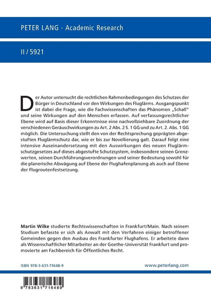 Produktbild: Der Schutz vor den Wirkungen des Flugl&auml;rms auf den Menschen nach der Novellierung des FluL&auml;rmG
