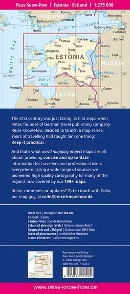 Produktbild: Reise Know-How Landkarte Estland / Estonia (1:275.000)