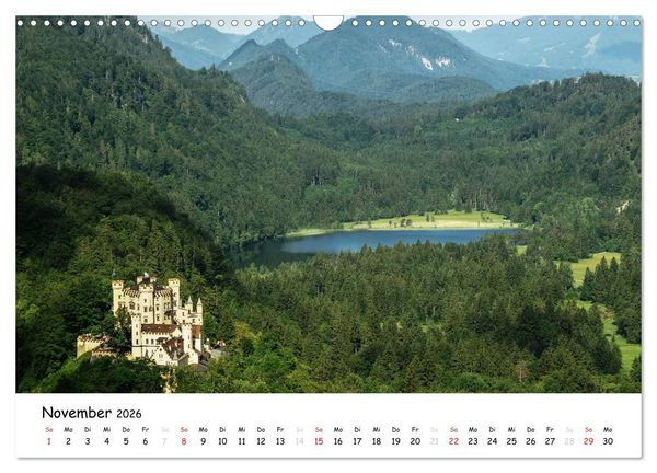 Produktbild: Schl&ouml;sser und G&auml;rten S&uuml;ddeutschland (Wandkalender 2026 DIN A3 quer), CALVENDO Monatskalender