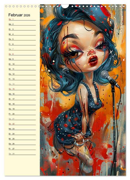 Produktbild: Rockabilly. Strange Comic-Kunst Girls im 50er-Jahre Stil (Wandkalender 2026 DIN A3 hoch), CALVENDO Monatskalender