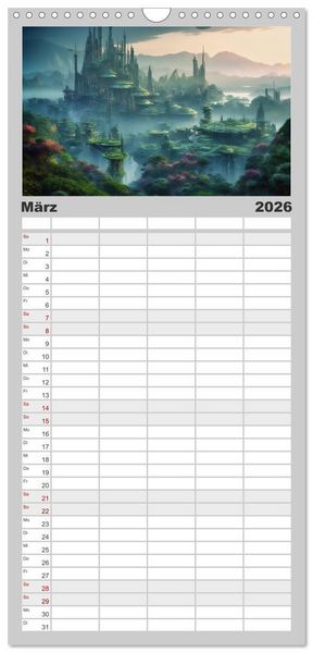 Produktbild: Familienplaner 2026 - Gigapolis mit 5 Spalten (Wandkalender, 21 x 45 cm) CALVENDO