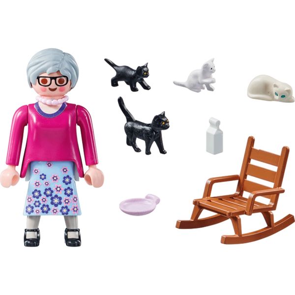 Produktbild: PLAYMOBIL 71172 Oma mit Katzen