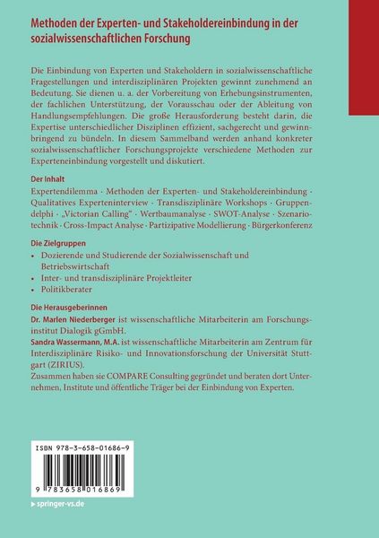 Produktbild: Methoden der Experten- und Stakeholdereinbindung in der sozialwissenschaftlichen Forschung
