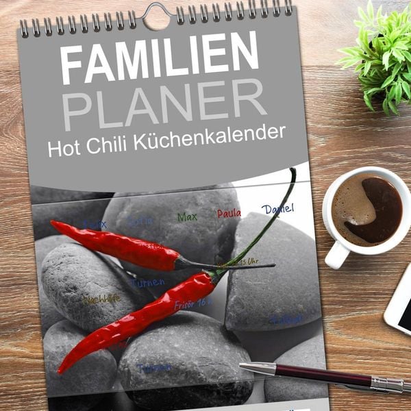 Produktbild: Familienplaner 2026 - Hot Chili K&uuml;chen Kalender mit 5 Spalten (Wandkalender, 21 x 45 cm) CALVENDO