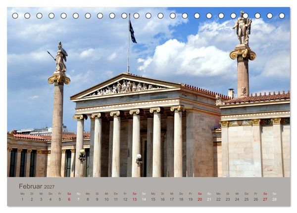 Produktbild: Athen - antik und modern (Tischkalender 2027 DIN A5 quer), CALVENDO Monatskalender
