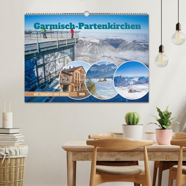 Produktbild: Garmisch-Partenkirchen mit Zugspitze und Eibsee (Wandkalender 2026 DIN A2 quer), CALVENDO Monatskalender