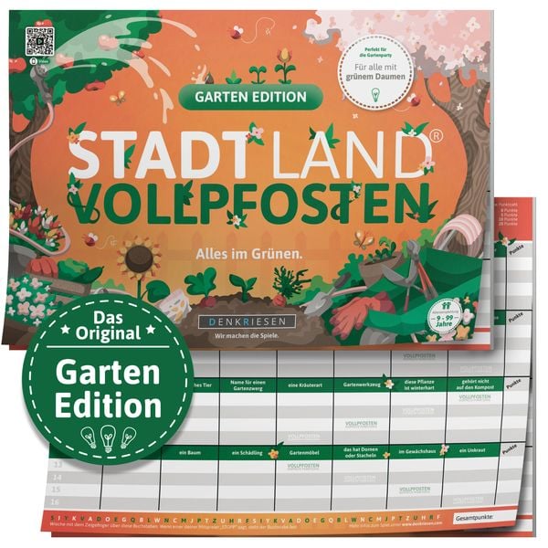 "STADT LAND VOLLPFOSTEN® - GARTEN EDITION - ""Alles im Grünen."" - A4"