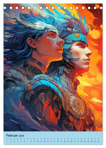 Produktbild: Manitu - KI-Illustrationen (Tischkalender 2026 DIN A5 hoch), CALVENDO Monatskalender