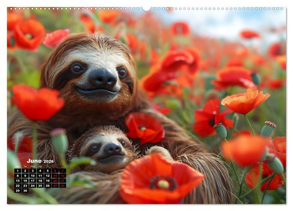 Produktbild: sweet sloths - relaxed throughout the year (Wall Calendar 2026 DIN A2 landscape), CALVENDO 12 Month Wall Calendar