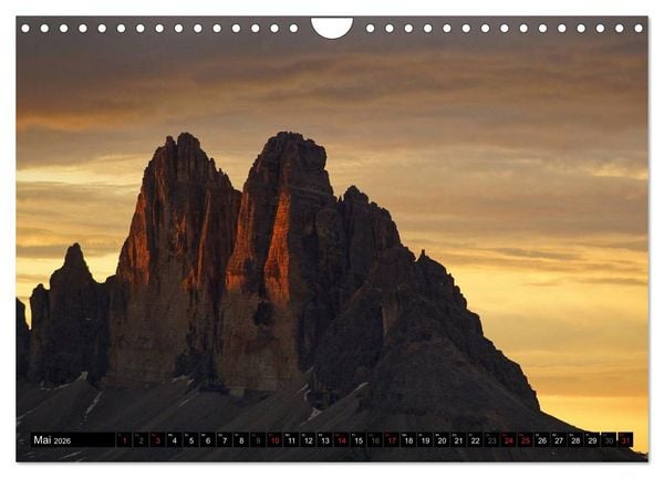 Produktbild: Die Drei Zinnen - Unesco Weltnaturerbe (Wandkalender 2026 DIN A4 quer), CALVENDO Monatskalender
