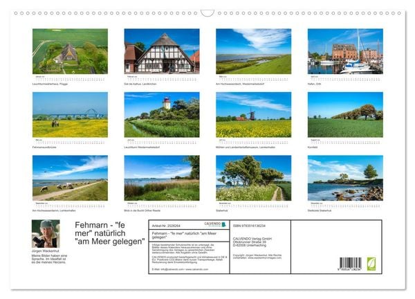 Produktbild: Fehmarn - "fe mer" nat&uuml;rlich "am Meer gelegen" (Wandkalender 2026 DIN A2 quer), CALVENDO Monatskalender