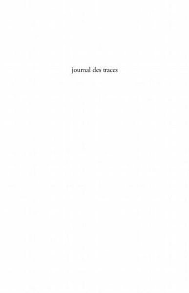 Produktbild: Journal des traces - poesies
