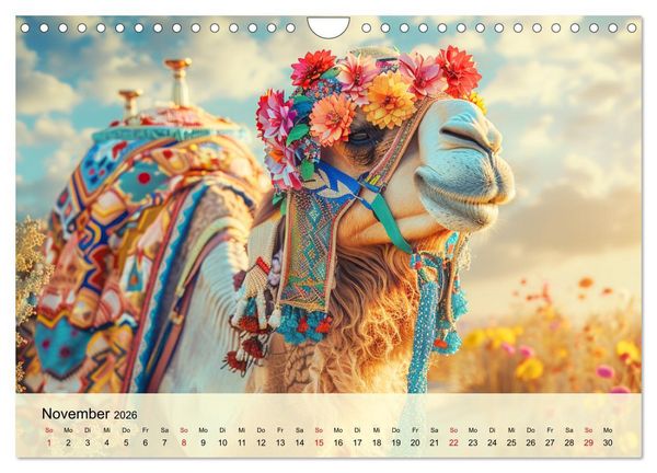Produktbild: Modische Kamele in der W&uuml;ste. Extravagante Highlights (Wandkalender 2026 DIN A4 quer), CALVENDO Monatskalender