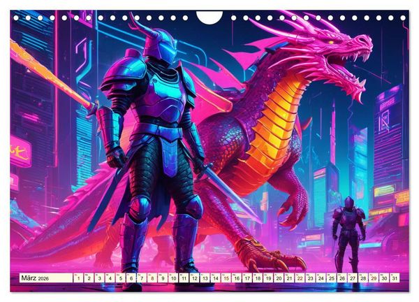 Produktbild: Fantasie - Futuristische Ritter (Wandkalender 2026 DIN A4 quer), CALVENDO Monatskalender