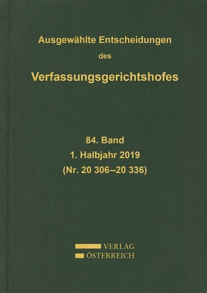 Produktbild: Ausgew&auml;hlte Entscheidungen des Verfassungsgerichtshofes