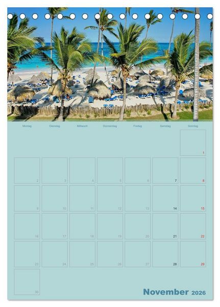 Produktbild: Karibik - Sonne, Strand und Palmen (Tischkalender 2026 DIN A5 hoch), CALVENDO Monatskalender