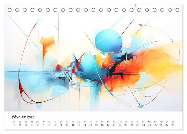 Produktbild: L'art abstrait en mouvement (Calendrier de bureau 2026 DIN A5 vertical), CALVENDO calendrier mensuel