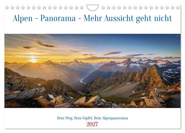 Produktbild: Alpen - Panorama - Mehr Aussicht geht nicht (Wandkalender 2027 DIN A4 quer), CALVENDO Monatskalender