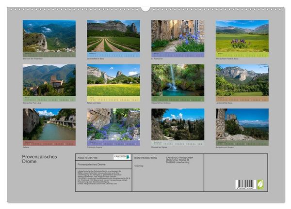 Produktbild: Provenzalisches Drome (Wandkalender 2027 DIN A2 quer), CALVENDO Monatskalender