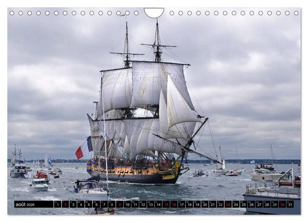 Produktbild: L'Hermione &agrave; Saint-Malo (Calendrier mural 2026 DIN A4 vertical), CALVENDO calendrier mensuel