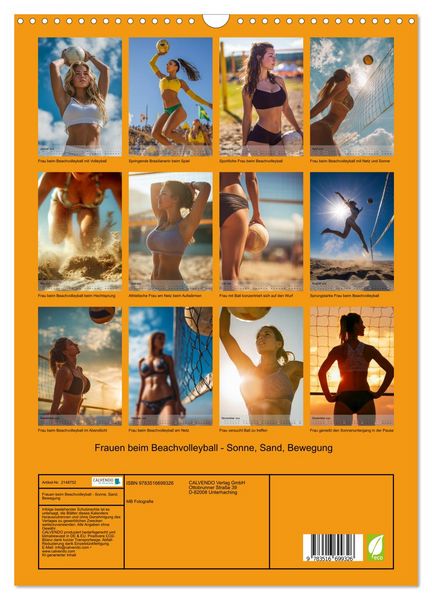 Produktbild: Frauen beim Beachvolleyball - Sonne, Sand, Bewegung (Wandkalender 2026 DIN A3 hoch), CALVENDO Monatskalender