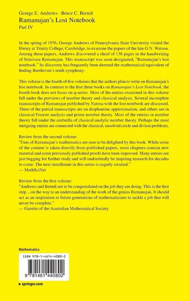 Produktbild: Ramanujan's Lost Notebook