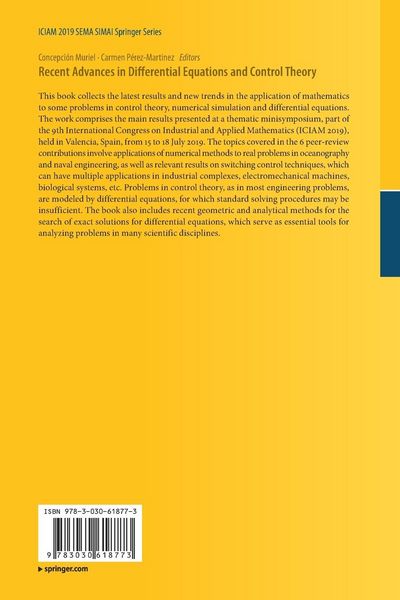Produktbild: Recent Advances in Differential Equations and Control Theory