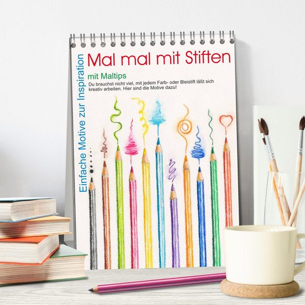 Produktbild: Mal mal mit Stiften (Tischkalender 2026 DIN A5 hoch), CALVENDO Monatskalender