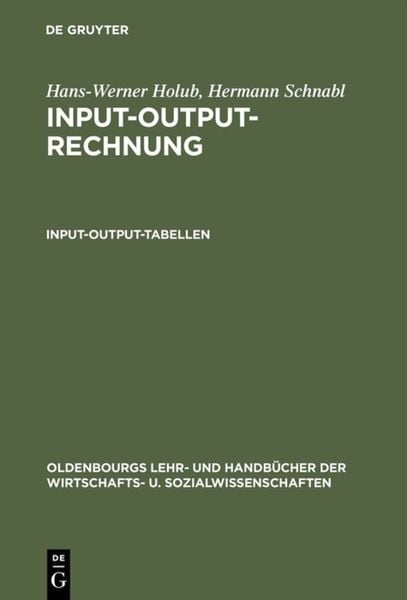 Produktbild: Input-Output-Rechnung: Input-Output-Tabellen