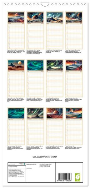 Produktbild: Familienplaner 2026 - Der Zauber fremder Welten mit 5 Spalten (Wandkalender, 21 x 45 cm) CALVENDO