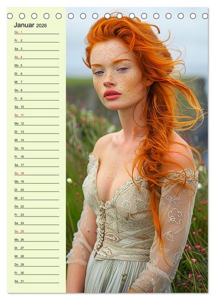 Produktbild: Rote Sch&ouml;nheiten. Nat&uuml;rliche Eleganz und wilde Anmut (Tischkalender 2026 DIN A5 hoch), CALVENDO Monatskalender